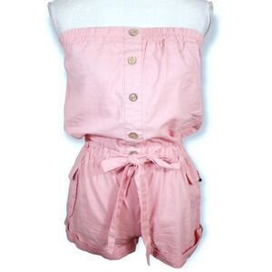 POETRY CLOTHING PINK STRAPLESS ROMPER SZ.L EUC